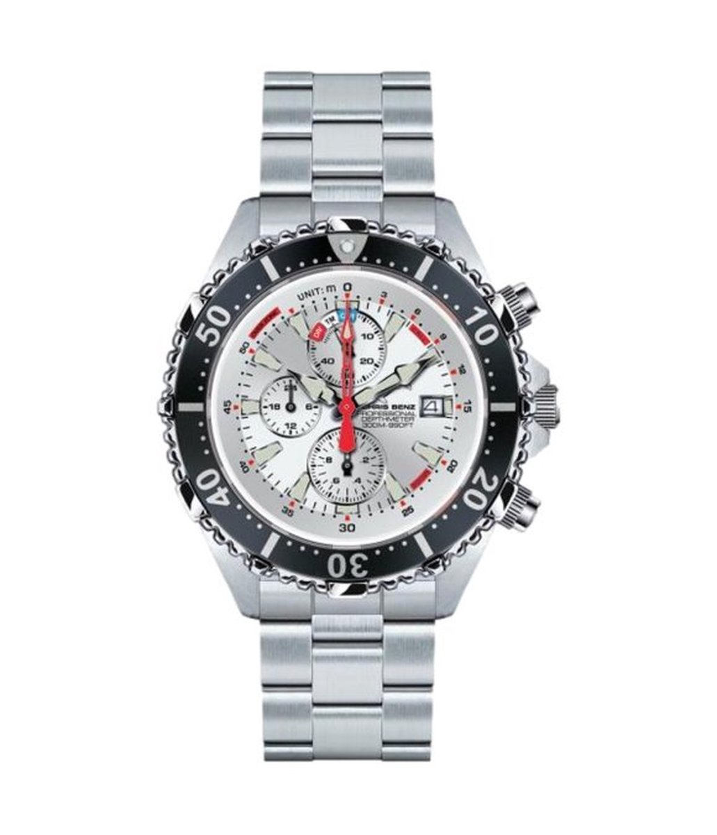 Chris Benz - CB-C300X-SI-MB - Duikershorloge - Unisex - Quartz