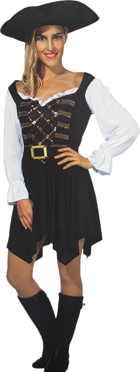 Piraten kostuum dames - 3-delig - Maat 40/42 - Carnavalskleding Vrouw