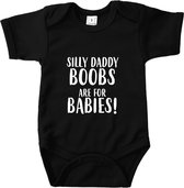 Silly daddy, boobs are for babies! - Maat 80 - Romper zwart