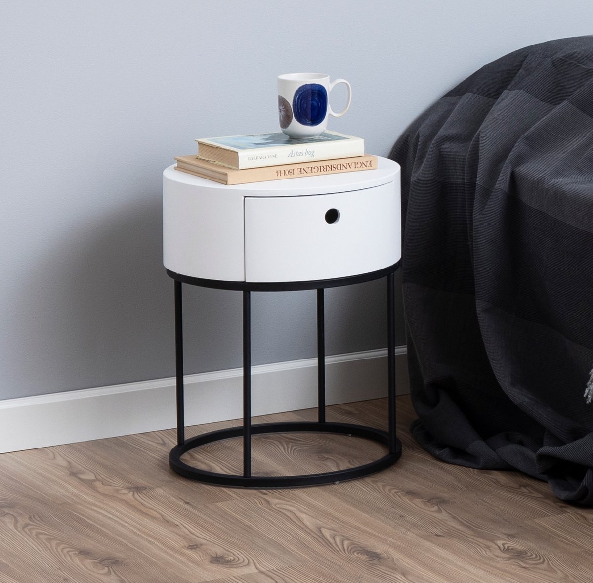 en.casa] Bijzettafel set van 2 Östersund salontafel 60x40x30 cm nachtkastje met lade wit