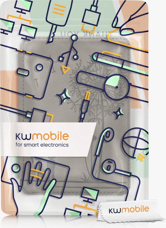 kwmobile e-reader hoesje geschikt voor Amazon Kindle (2022/2024) hoes - Ereader flip case met standaard - Kunstleren e reader cover - Paardenbloemen Liefde design in grijs van kwmobile — afbeelding 4