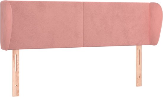 vidaXL - Tête de lit - avec - bords - 147x23x78/88 - cm - velours - rose