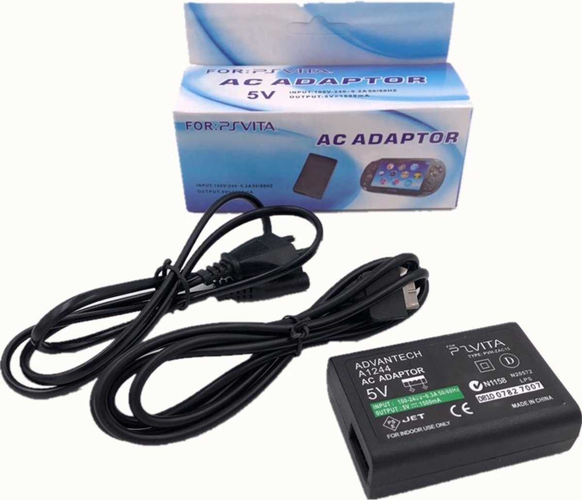Eaxus® Chargeur Convient à PlayStation Vita - 1,9 mètre de câble