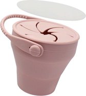 Baby Berliée - Siliconen Snack cup - Baby Snack Beker - Inklapbaar - Servies - Oud Roze