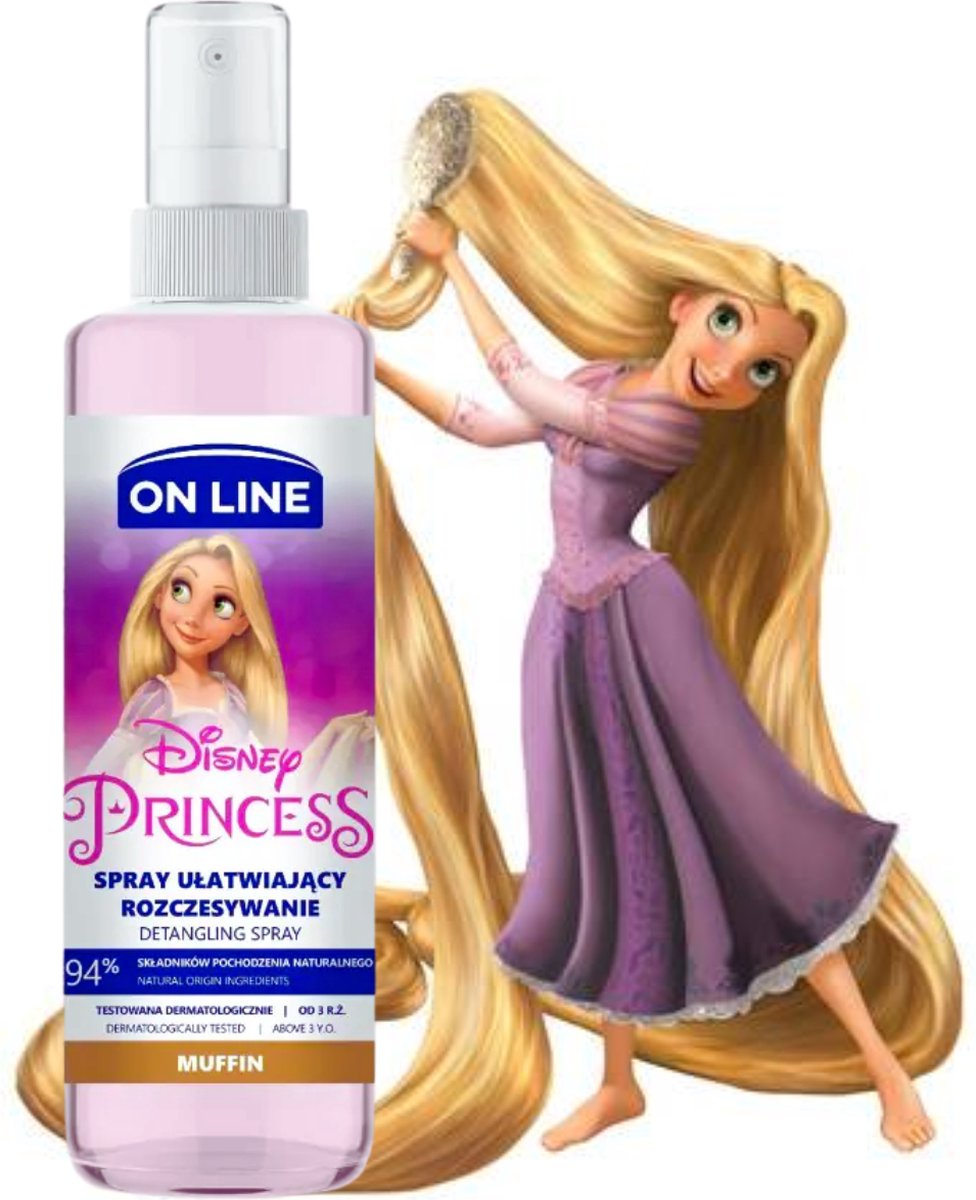 On Line Disney Princess Rapunzel Anti Klit Spray Muffin - Prinses Rapunzel - Anti Klit Spray Kinderen - Muffin geur - Detangling Spray
