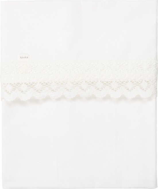 Koeka baby ledikantlaken Crochet - katoen - wit - 110x140cm