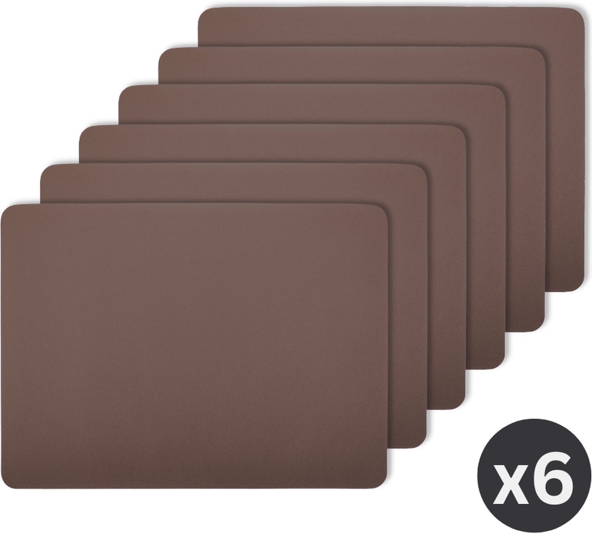 Placemat Togo - kunststof - SET/6 - bruin - 33x45cm