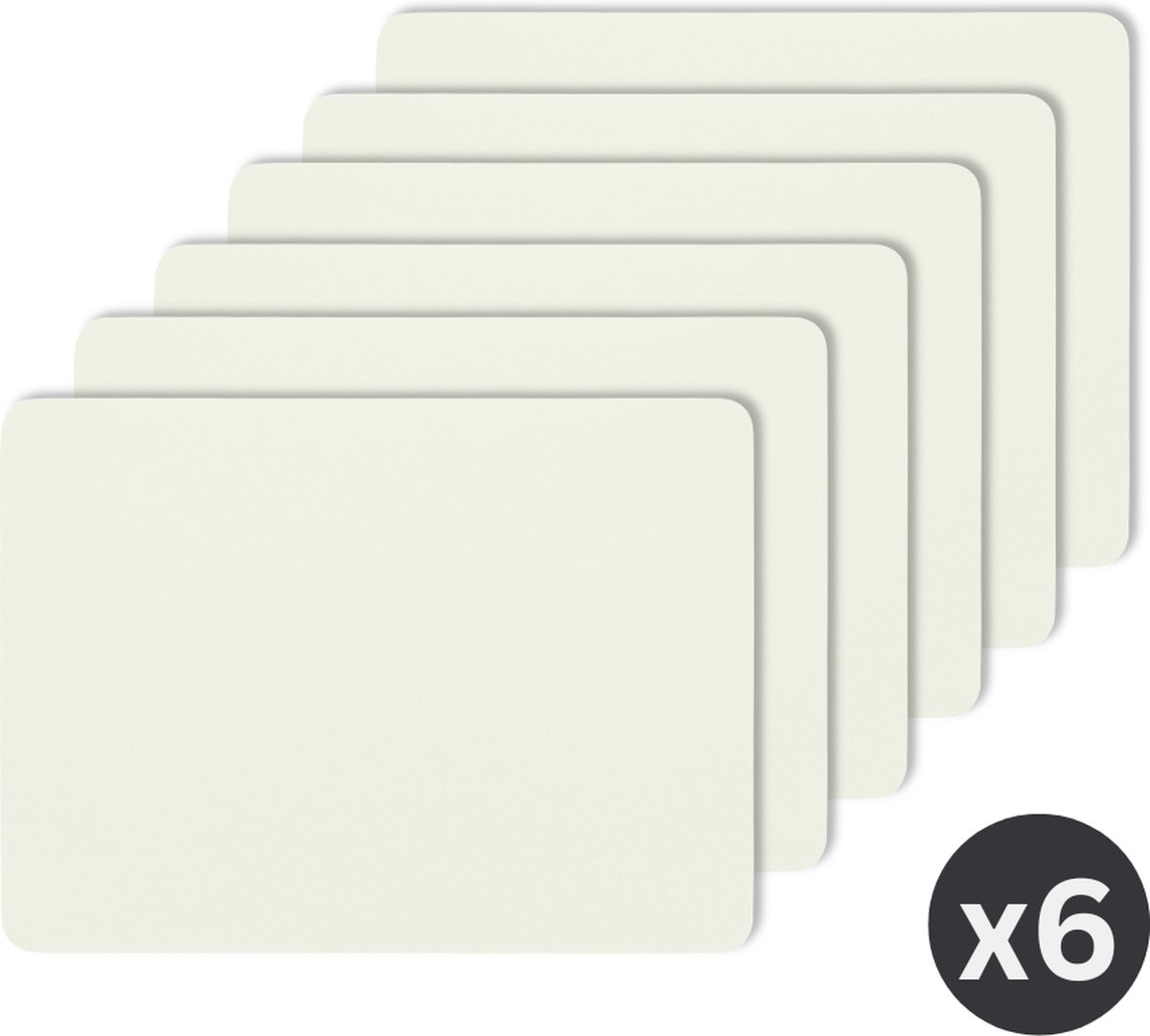 Placemat Togo - kunststof - SET/6 - wit - 33x45cm