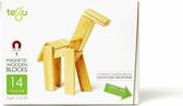 Tegu Duurzaam Magnetische Houten Blokken - 14 stuks Naturel Speelgoed Cadeau Sinterklaas