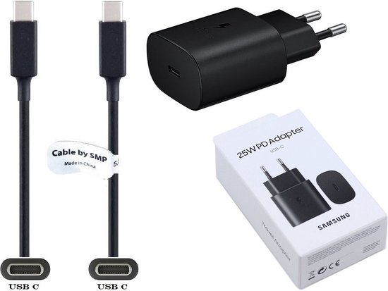 Verenigde Staten van Amerika bellen Conciërge Snellader + 0,8m USB C 3.1 kabel. 25W PD QuickCharge oplader / E-Marker.  Lader adapter... | bol.com