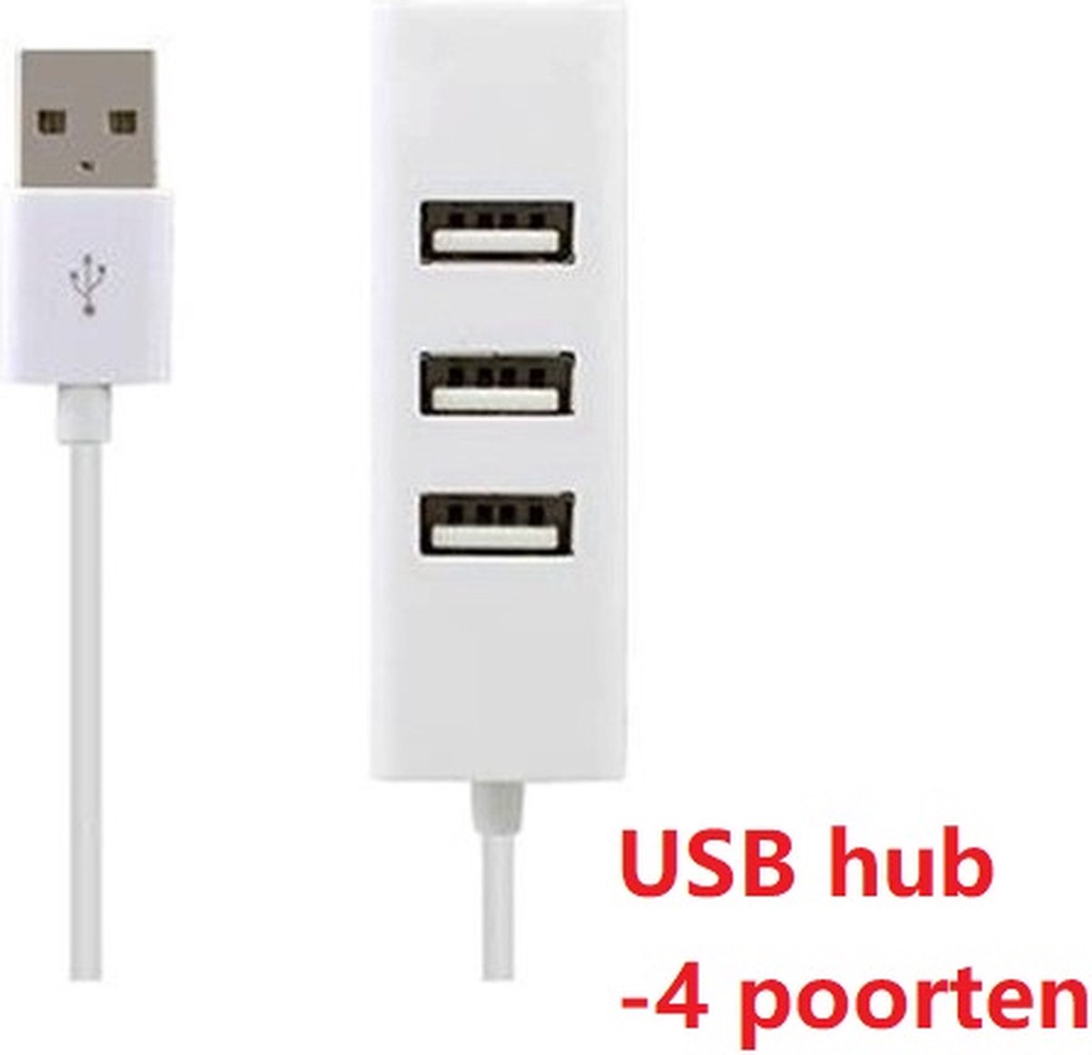 USB hub - splitter - switch - 4 poorten - met kabel - verlengkabel - computer accessoires - wit-kabellengte:15 cm