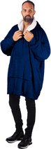 HomeVero, Comfort Blanket - Hoodie Deken – Blauw – Fleece hoodie plaid met mouwen – Oversized knuffeltrui voor heren en dames