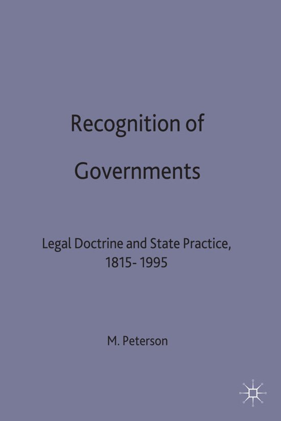Studies in Diplomacy- Recognition of Governments - cover
