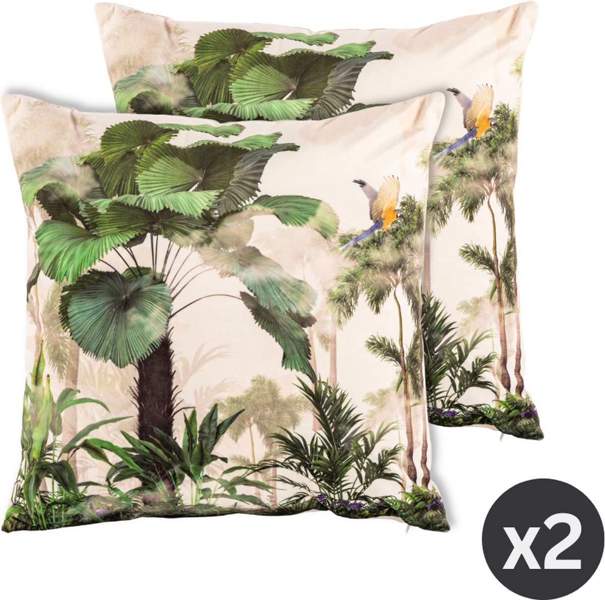 Kussen (gevuld) AMBIANCE PRINT, SET/2, 45x45cm, jungle