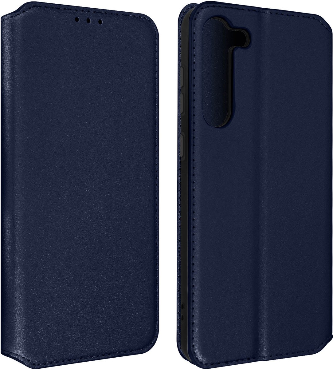 Cover Geschikt voor Samsung Galaxy S23 Flip Card Holder Video Support Blauw