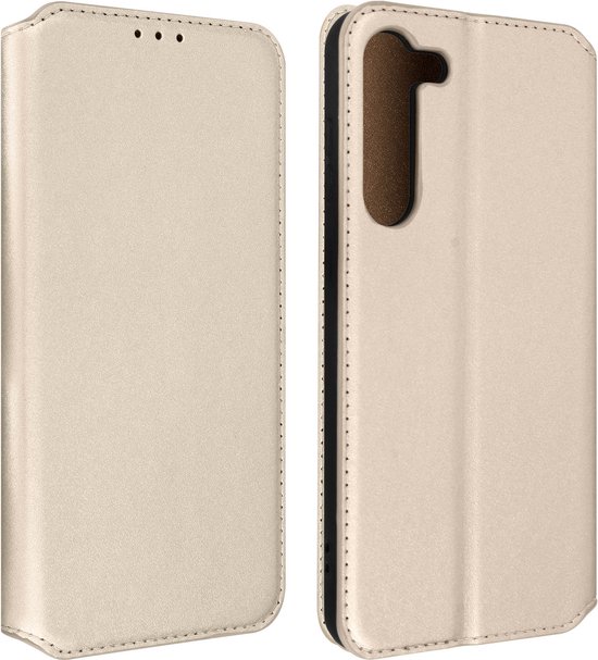 Coque Convient pour Samsung Galaxy S23 Flip Card Holder Video Support Goud