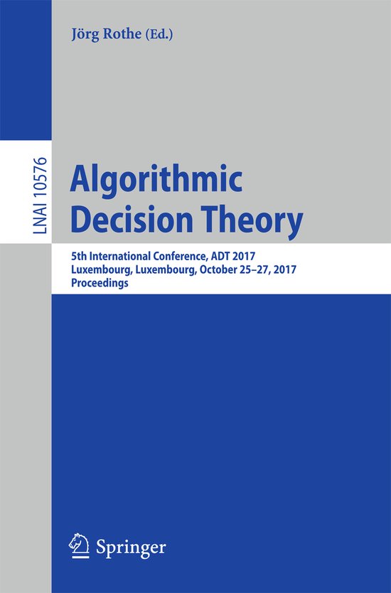 Lecture Notes in Computer Science10576- Algorithmic Decision ... - cover