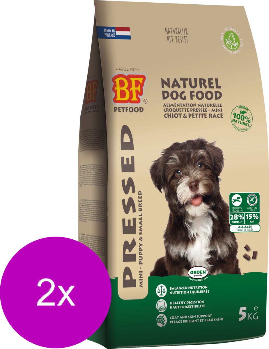 BF Bf Geperst Puppy & Kleine Rassen - Hondenvoer - 2 x 5 kg