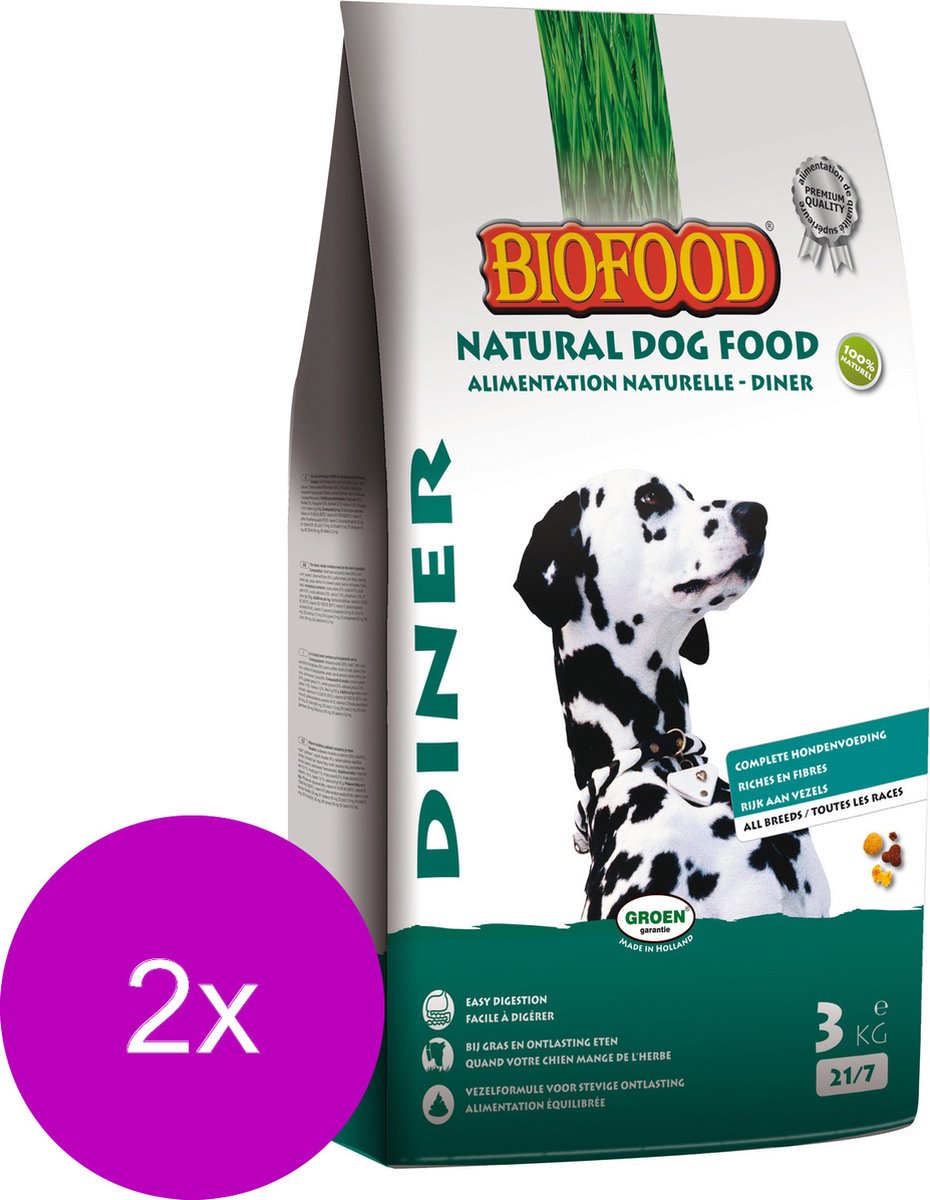Biofood Bf Diner - Hondenvoer - 2 x 3 kg