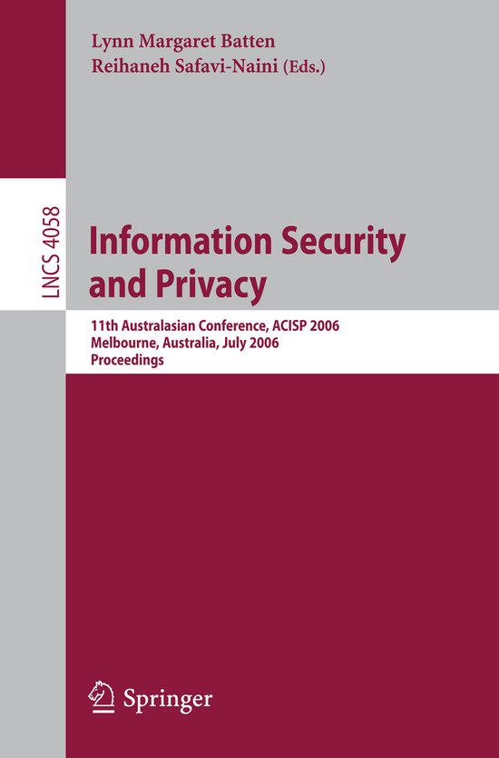 Information Security and Privacy - cover