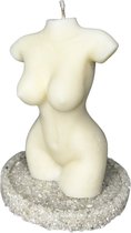 Tukura Women / Female Body Candle - handgemaakte vrouwen kaars met witte onderlegger - decoratie kaars - geur kaars vanille