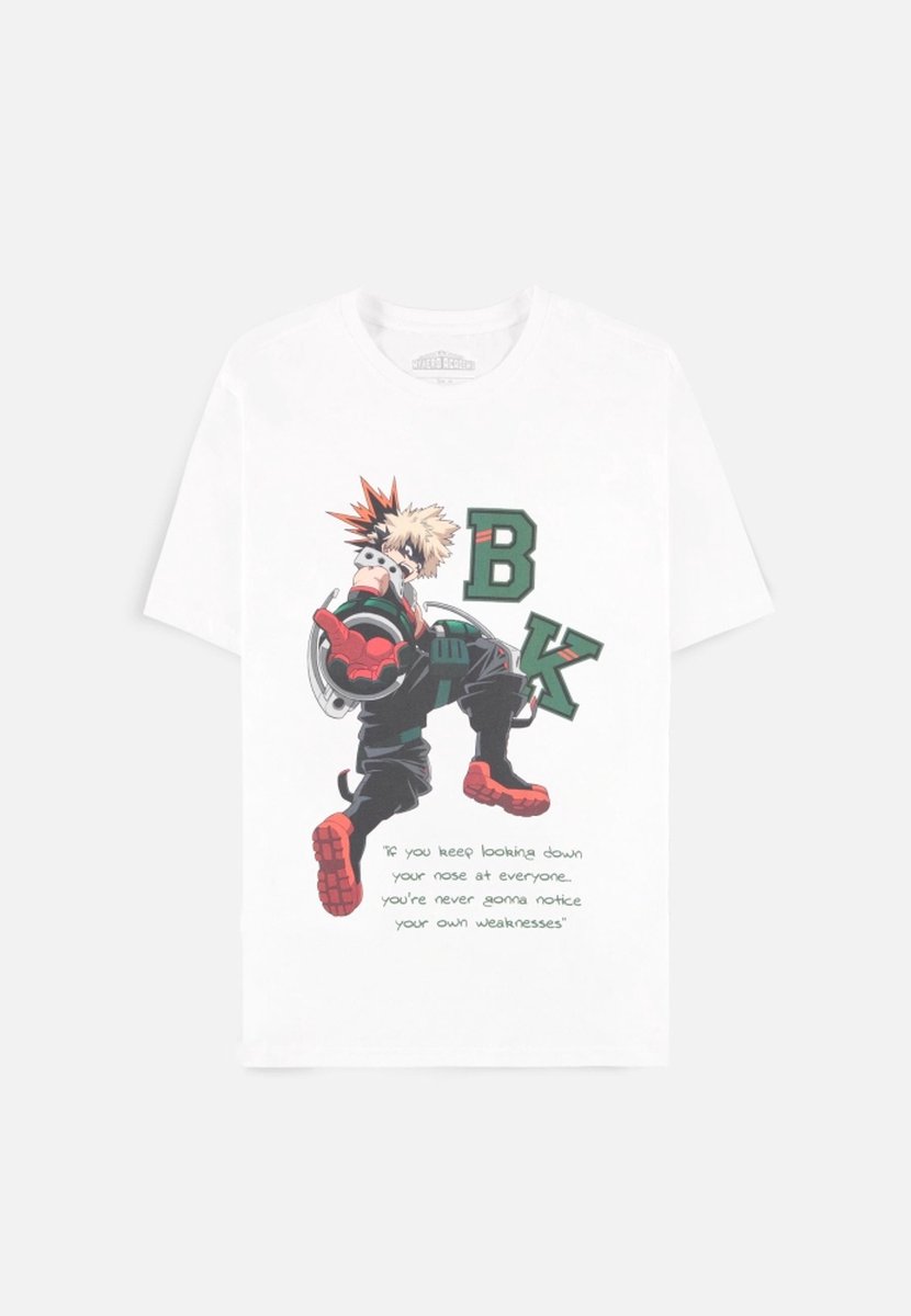 My Hero Academia - Bakugo Quote Heren T-shirt - S - Wit