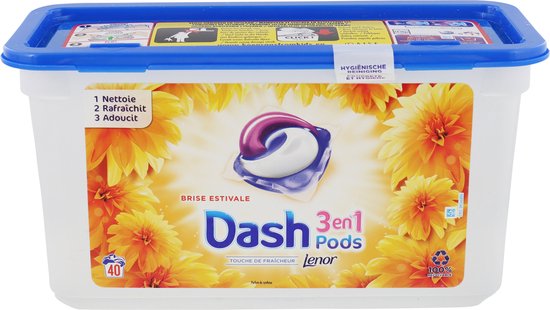 Dosettes de lessive Dash tout-en-1 Sea Breeze - 40 lavages