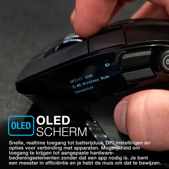 JLab Epic Computermuis – Bluetooth Muis Draadloos - Ergonomische Muis Rechtshandig – USB C Oplaadbaar - Verbindt 3 devices tegelijkertijd – Stille Clicks – Infinity Scroll – 4 Maanden Batterijduur – Draadloze Dongle