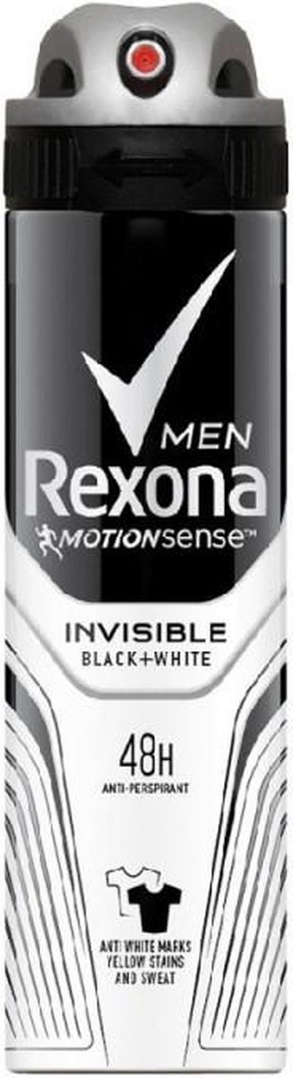 Goedkoopste Rexona Deospray Men - Invisible Black White - 150 ml