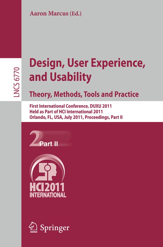 Design, User Experience, and Usability. Theory, Methods, Too ... - cover