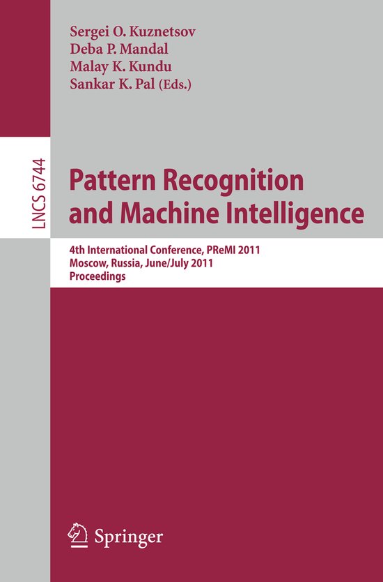 Pattern Recognition and Machine Intelligence - cover