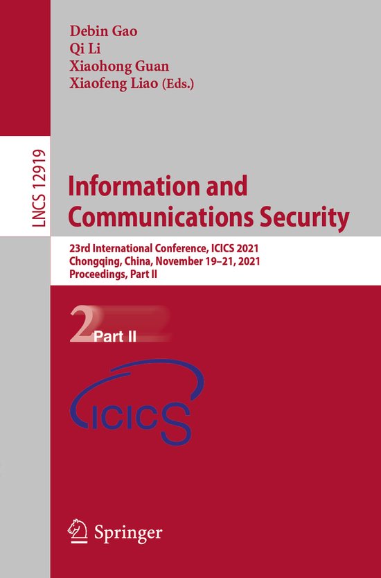 Lecture Notes in Computer Science12919- Information and Comm ... - cover