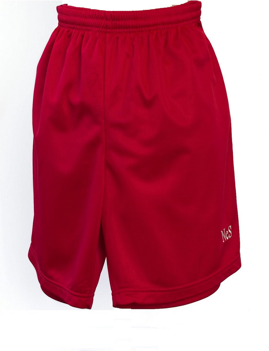 NeS Roma - Voetbalbroek - Sportbroek - Voetbalshort - Rood - Maat M