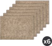 Tuscan placemat rechthoekig, SET/6, 33x45 cm, taupe
