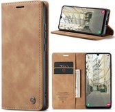 CaseMe - Coque pour Samsung Galaxy A34 5G - Wallet Book Case - Marron clair