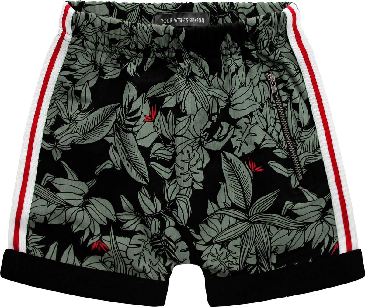 Your Wishes Zipper Shorts Botanic - Korte Broek - Jongens - Maat: 98/104