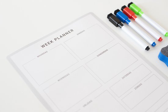 Planbooks - Magnetische Weekplanner - Whiteboard Weekplanner - Planbord - Familieplanner - A4 - Inclusief Stiften en Wisser
