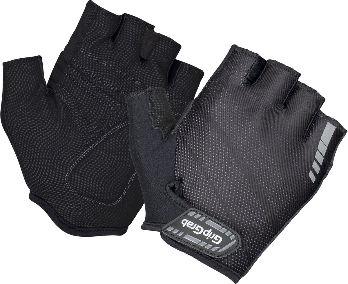 GripGrab - Rouleur Padded Korte Vinger Zomer Fietshandschoenen Wielrenhandschoenen met Padding - Zwart - Unisex - Maat S