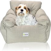 Doxie® Autostoel Hond – Hondenmand – 2 in 1 – 60 x 50 cm – Wasbaar – Antislip – Waterbestendig – Incl. Autogordel – Maat M – Lichtgrijs