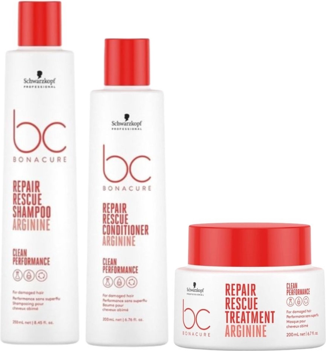 Schwarzkopf - Bonacure Clean Performance Repair Rescue Care Set - 250+200ml+200ml