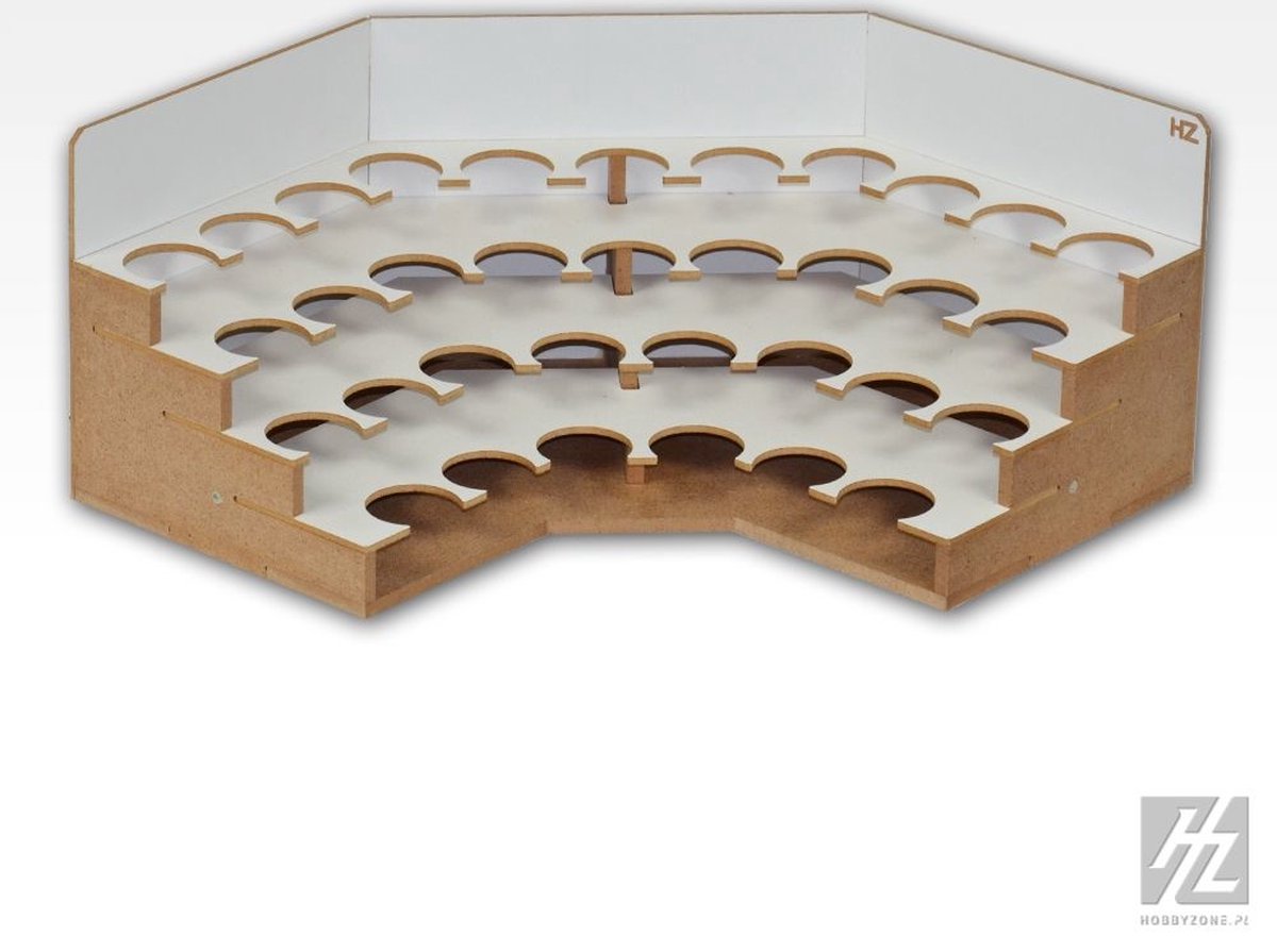 HobbyZone OM06B Hoek Verfrek 36 mm – Modulair Verf Opbergsysteem voor 34 Verfpotjes