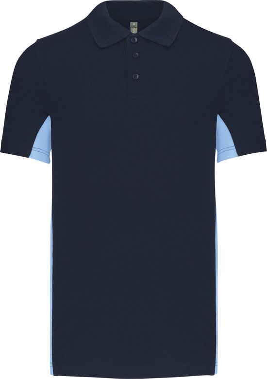 Polo Homme 'Two-Tone' Collection Kariban taille L Bleu Foncé/Bleu Ciel