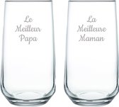 Drinkglas gegraveerd - 47cl - Le Meilleur Papa & La Meilleure Maman