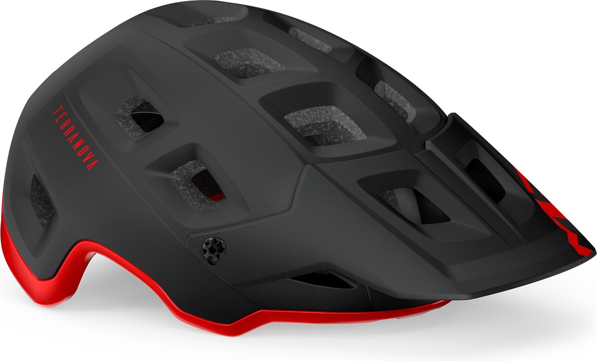 MET Terranova Fietshelm - Maat L - Black Red Matt Glossy