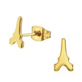 oorbellen - oorstekers - chirurgisch staal - goudkleurig - Eiffeltoren