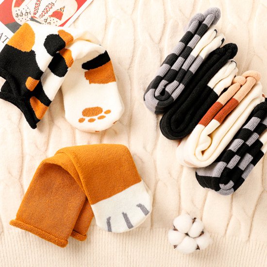 Fluffy Sokken Katten – Sokken Dames - Huissokken – Grappige sokken – 6 Pack Katten Sokken – Animalsocks
