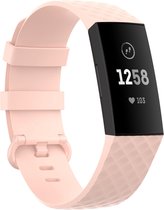 Geschikt voor Fitbit Bandje Charge 4 / Charge 3 - Siliconen - Roze - Maat S/M