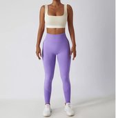 Sportchic - Legging sport femme - Taille haute - Bande élastique - Squatproof - Anti-transpiration - Vêtements de sport femme - Booty Scrunch - Violet - M