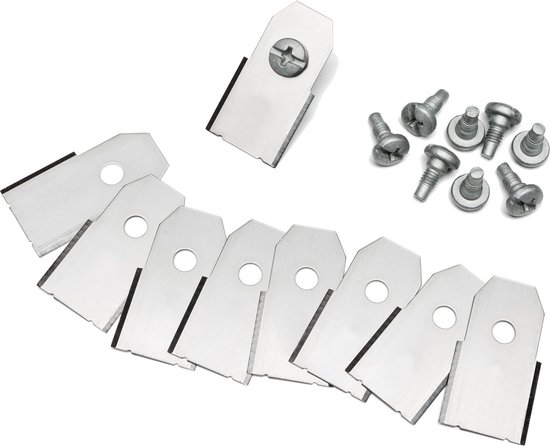 Reservemessen set 9x staal 0,75mm met schroeven voor Husqvarna Automower, Gardena, Electrolux robotmaaiers