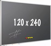 Krijtbord PRO - Magnetisch - Schoolbord - Eenvoudige montage - Geëmailleerd staal - Grijs - 240x120cm